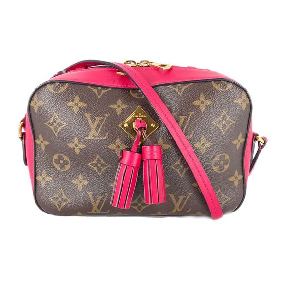 Louis Vuitton Saintonge Shoulder Bag Coated Canvas Leather Monogram Brown Pink - Picture 1 of 7